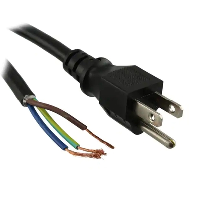 211011-01 6.0' (1.83m) Power Cord Black NEMA 5-15P To Cable SVT